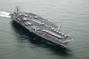 090729-N-3038W-459.SAN DIEGO (July 29, 2009) USS Nimitz (CVN 68), with Carrier Air Wing (CVW) 11 embarked, transits into  San Diego prior to mooring at Naval Air Station North Island. USS Nimitz is preparing for a  2009 regularly scheduled Western Pacific Deployment. (U.S. Navy photo by Mass Communication Specialist 3rd Class John Philip Wagner, Jr/Released)