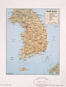 Карта Южной Кореи. Источник: Picryl